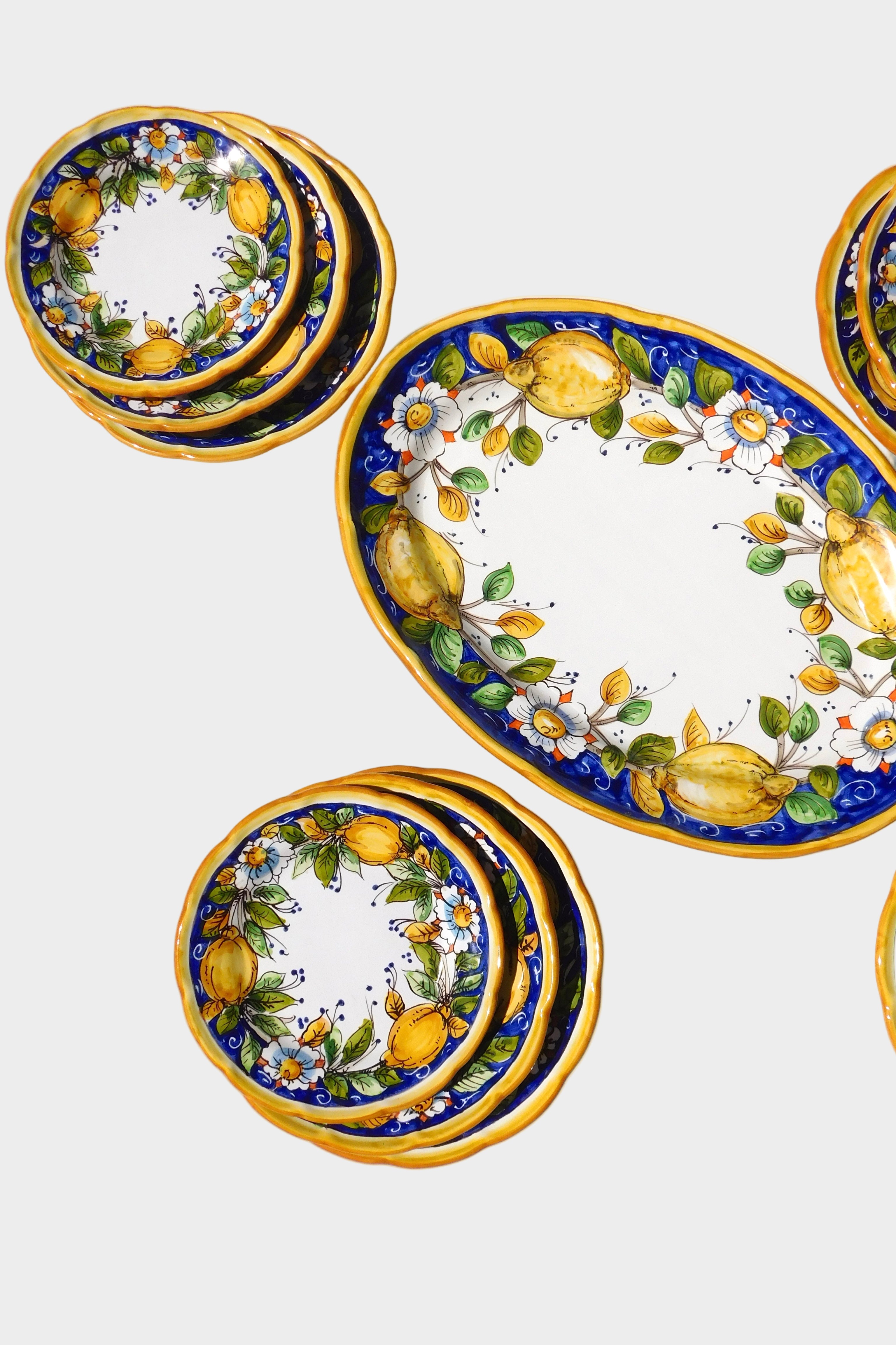 Lemon 13-Piece Plate Set