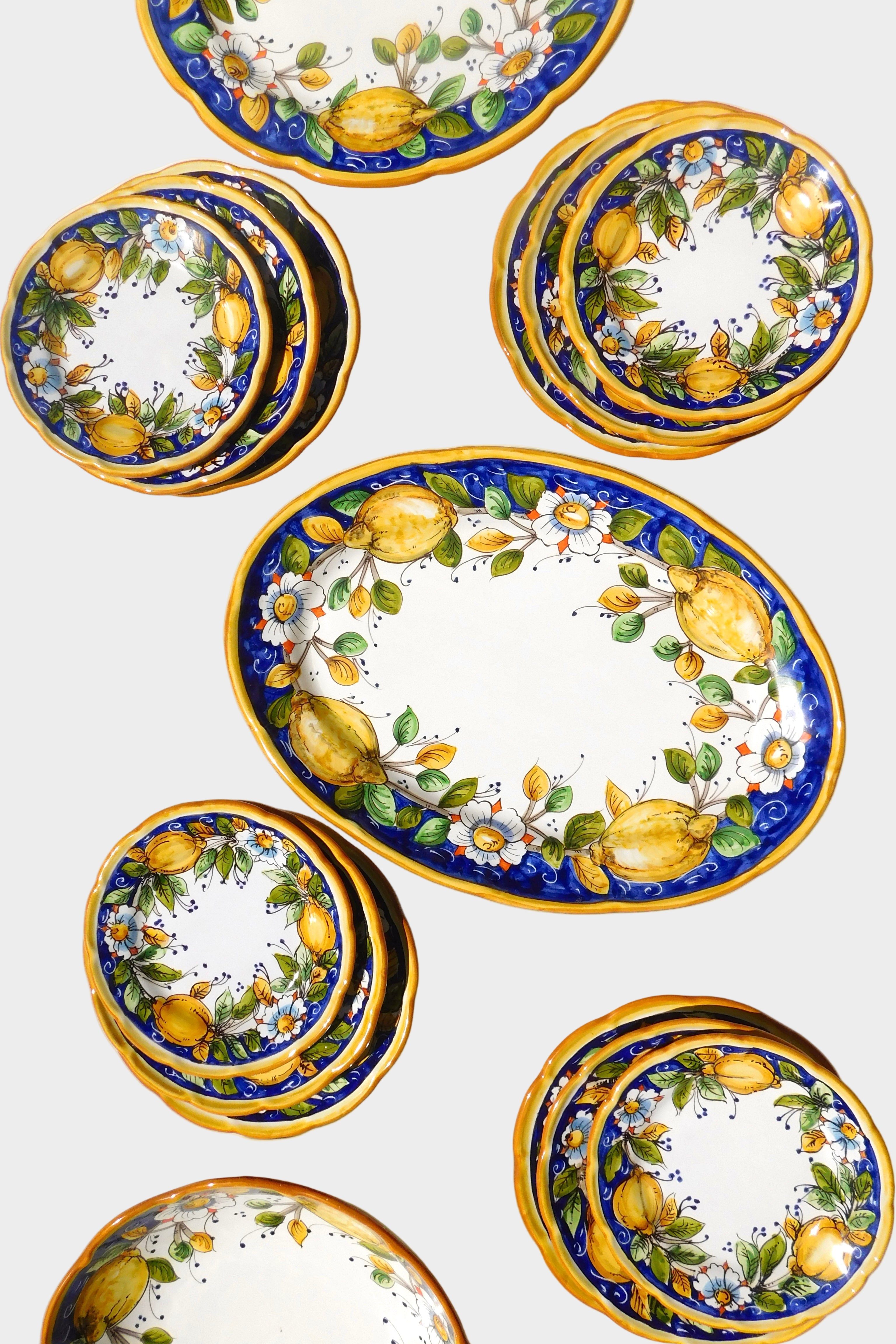 Lemon 21-Piece Plate Set