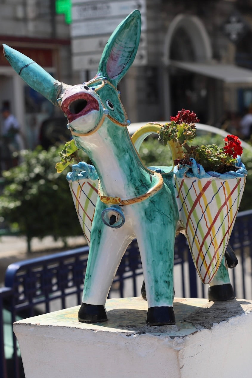 LARGE DONKEY WITH POT PLANTS
